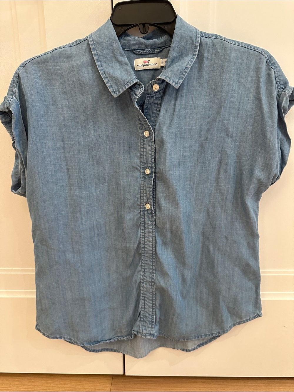 Vineyard Vines Denim-Blue Short Sleeve Button-Up